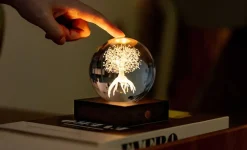 - Amber Crystal Light Bordlampe - 3D Tree of Life^Gingko Clearance