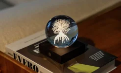 - Amber Crystal Light Bordlampe - 3D Tree of Life^Gingko Clearance