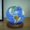 - Atlas Globe Lamp - Darkblue Mini Walnut base^Gingko New