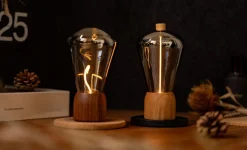 - Bordlampe - Opal Drift Light - Valnød*Gingko Clearance