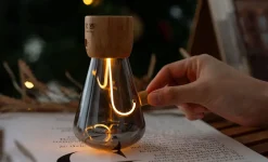 - Bordlampe - Opal Drift Light - Valnød*Gingko Clearance