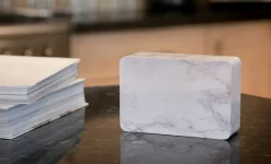 - Brick Click Clock Marble / White LED*Gingko Discount