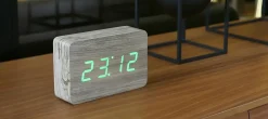 - Brick Click Clock Ash / Green LED*Gingko New
