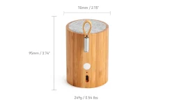 - Drum Light Bluetooth Speaker Natural Bamboo Wood^Gingko Clearance
