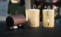 - Drum Light Bluetooth Speaker Natural Walnut Wood*Gingko New