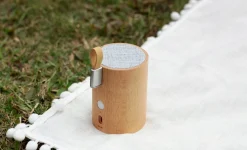 - Drum Light Bluetooth Speaker Natural Beech Wood*Gingko Outlet
