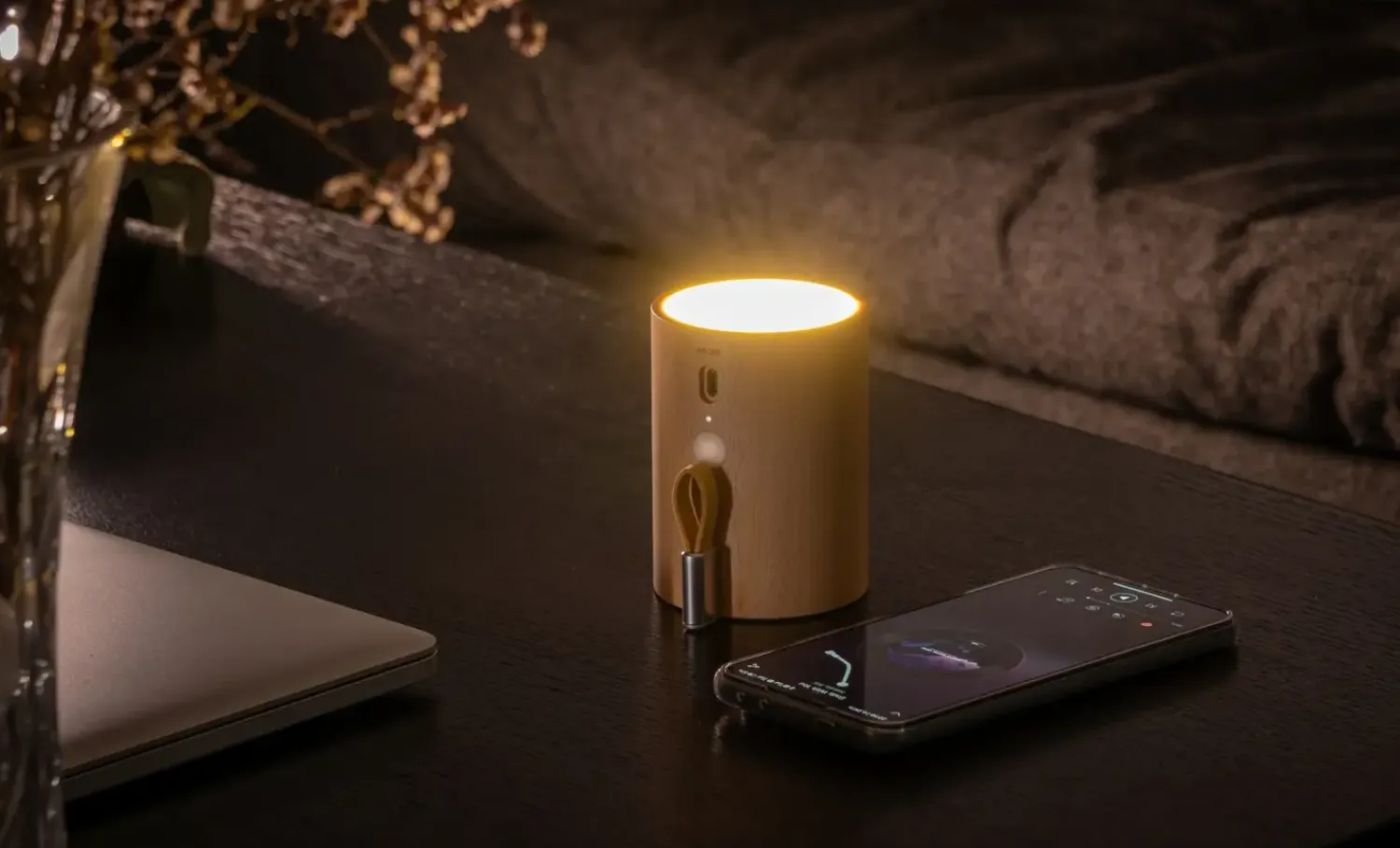 - Drum Light Bluetooth Speaker Natural Beech Wood*Gingko Outlet