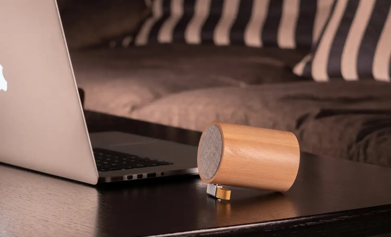 - Drum Light Bluetooth Speaker Natural Beech Wood*Gingko Outlet