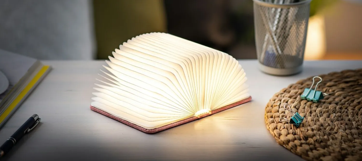 - LED Smart Fabric Booklight- Blush Pink^Gingko