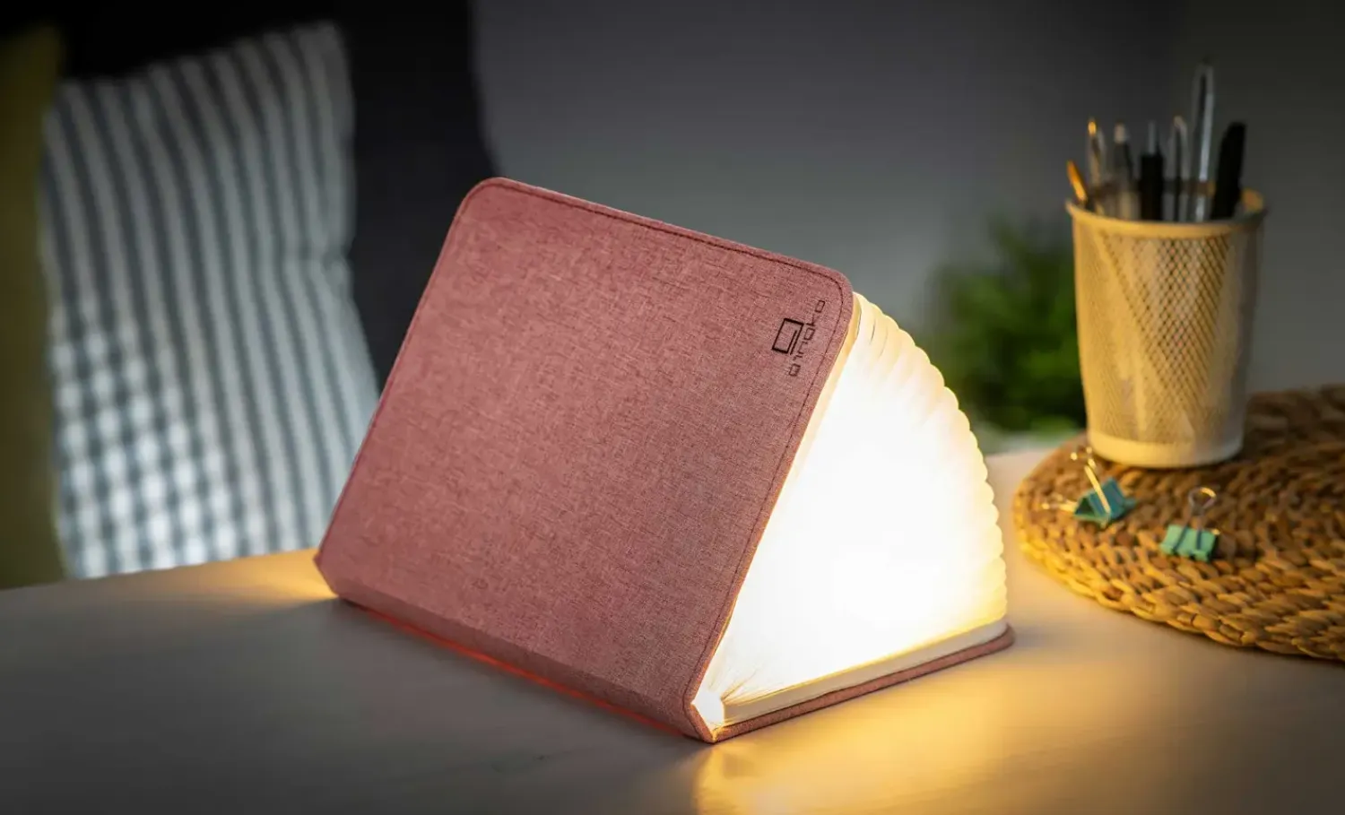 - LED Smart Fabric Booklight- Blush Pink^Gingko