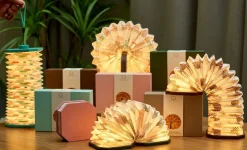 - Smart Accordion Lamp Velvet Pink Floral*Gingko New