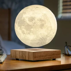 - Smart Moon Lamp Walnut - sværende månelampe - valnødtræ - 14 cm*Gingko