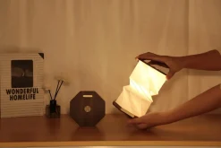 - Twist Hexagon Lamp - Walnut^Gingko Clearance