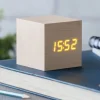 - Wooden Cube Click Clock Maple / Orange LED^Gingko Clearance