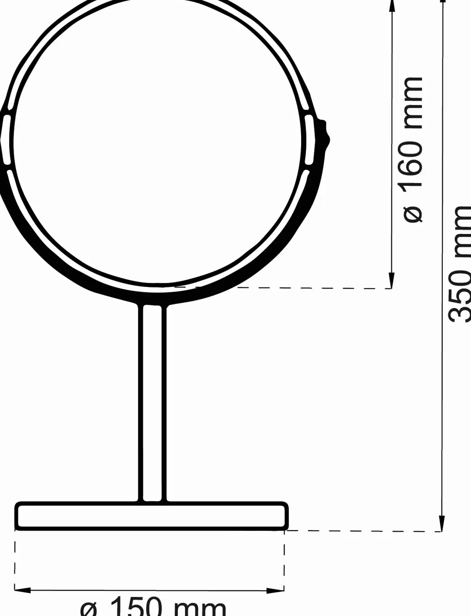 - Bordspejl - Coral - Krom - H: 35 x Ø: 16 cm*Habo Best
