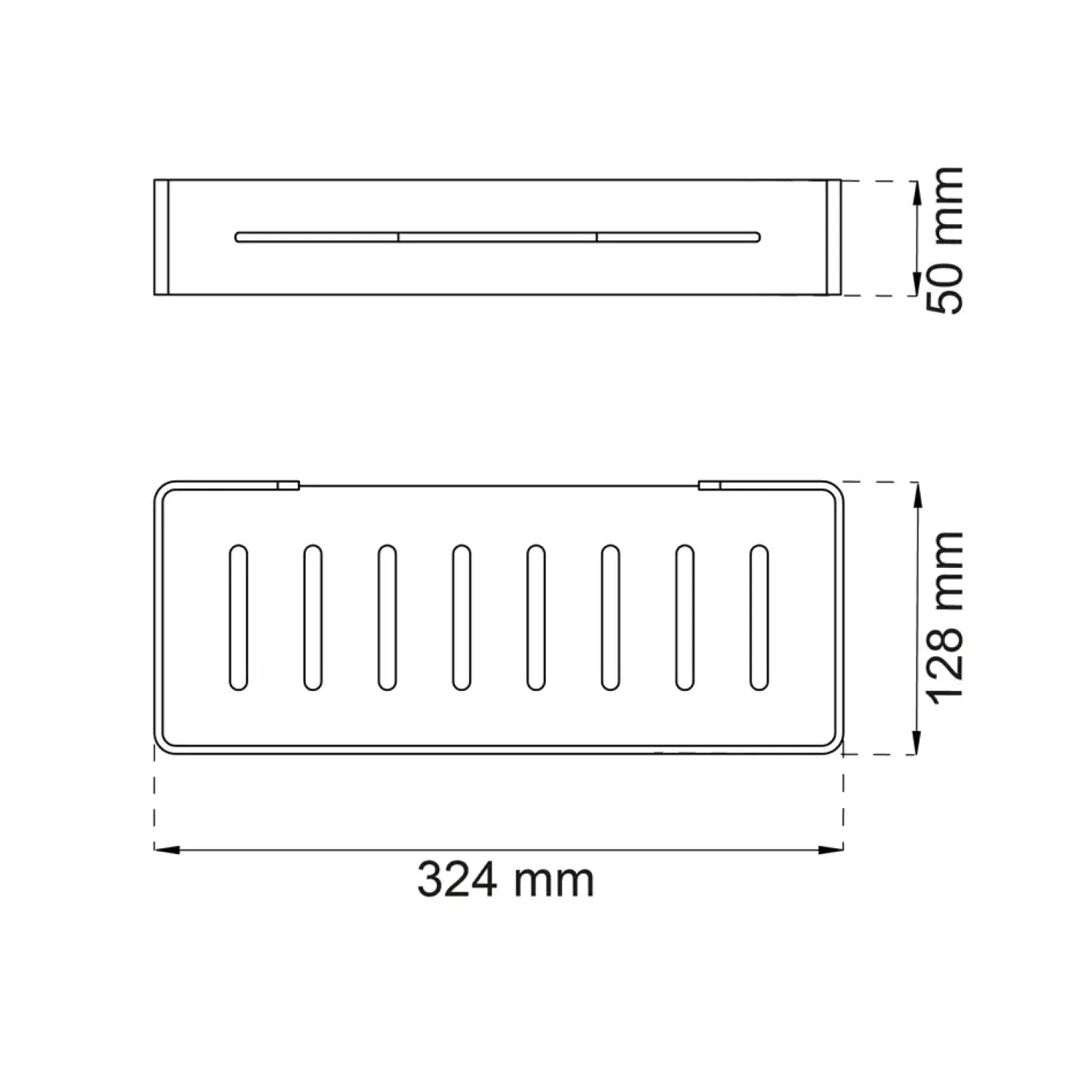 - Bruserhylde - Lilac - Sort - 32,4 x 12,8 cm*Habo Best