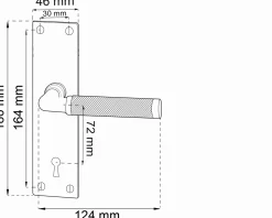 - Dørgreb inkl. lang plade - Lexington - Messing^Habo