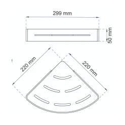 - Hjørnehylde - Lilac - Sort - 32,4 x 18,2 cm*Habo