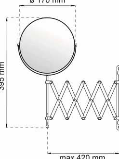 - Nakkespejl - Expander - H: 39,5 x D: 42 x Ø 17 cm^Habo Best