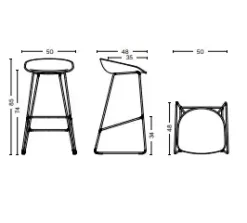 - AAS 38 Barstol - Sort - høj model - 74 cm - AAS38^Hay Discount