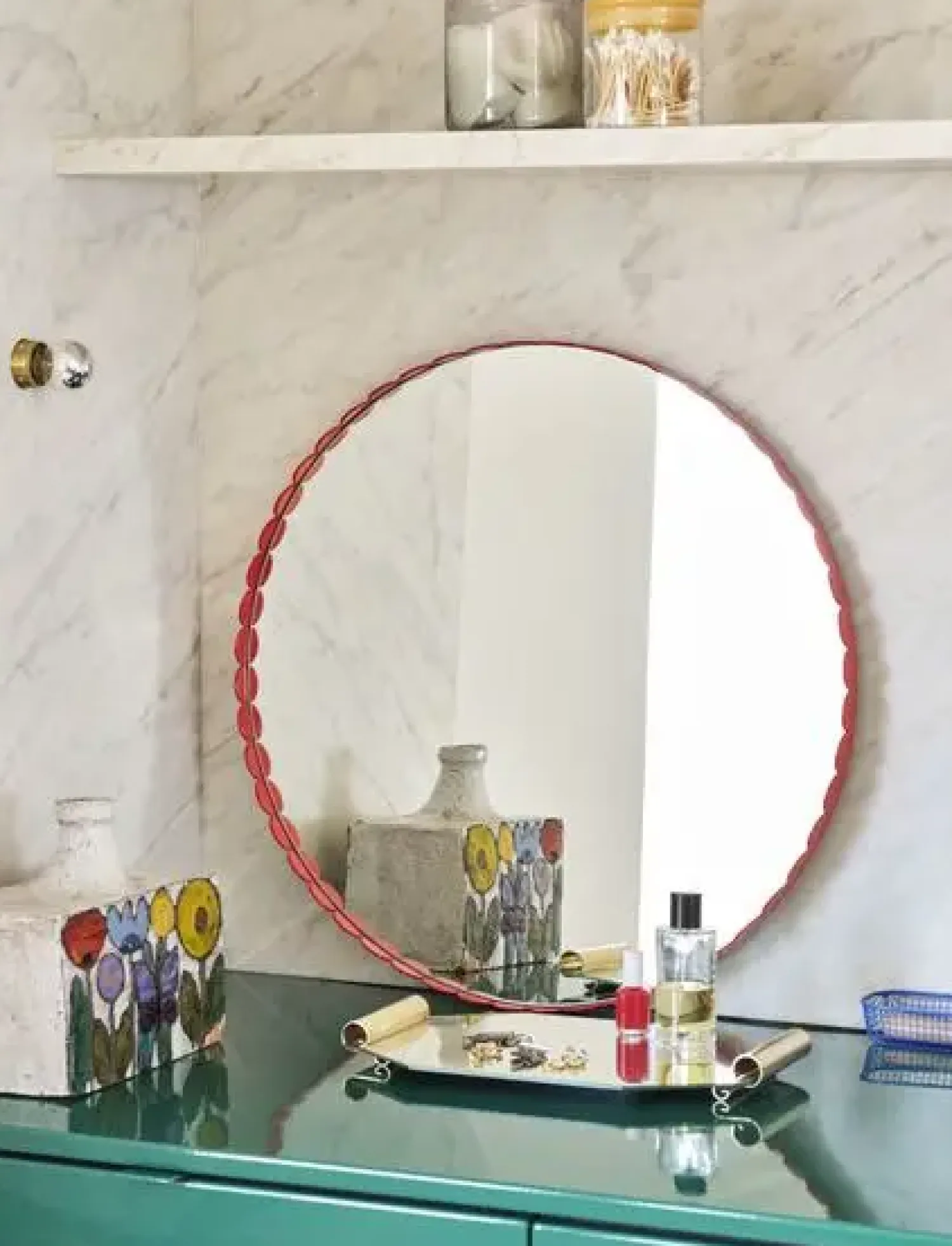 - Arcs Mirror - Round - Red^Hay Hot