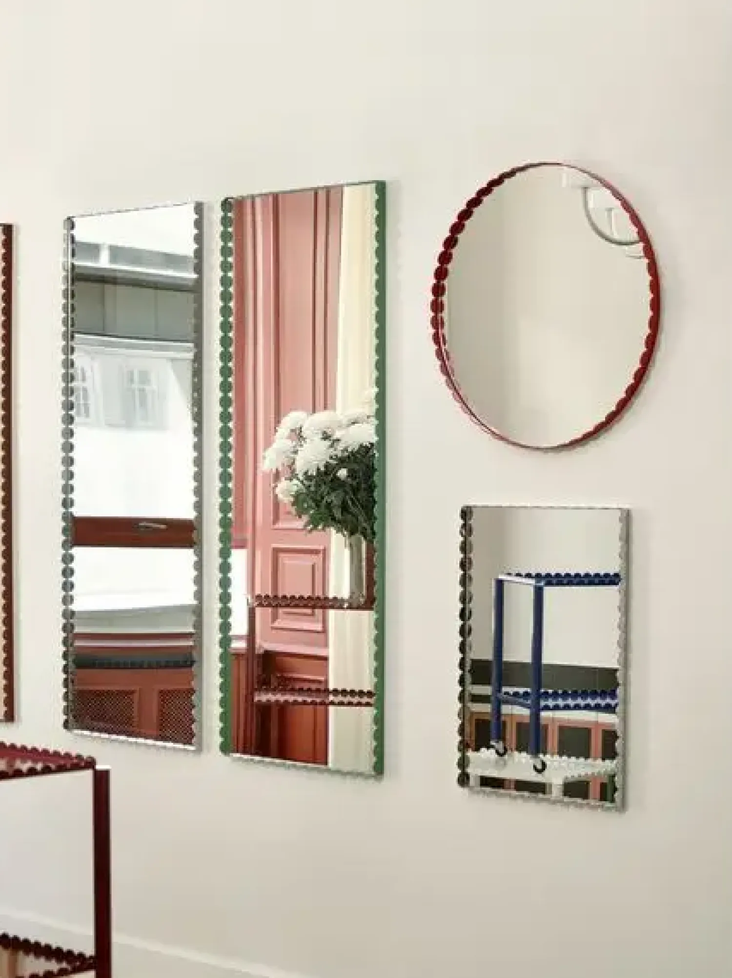 - Arcs Spejl - Rectangle / L-Burgundy rød - H133 X W72 X L3 cm^Hay Hot