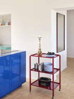 - Arcs Spejl - Rectangle / L-Burgundy rød - H133 X W72 X L3 cm^Hay Hot