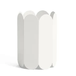 - Arcs Vase, White^Hay