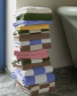 - Badehåndklæde - Check - Sky Blue/Lyseblå - 70 x 136 cm^Hay Sale