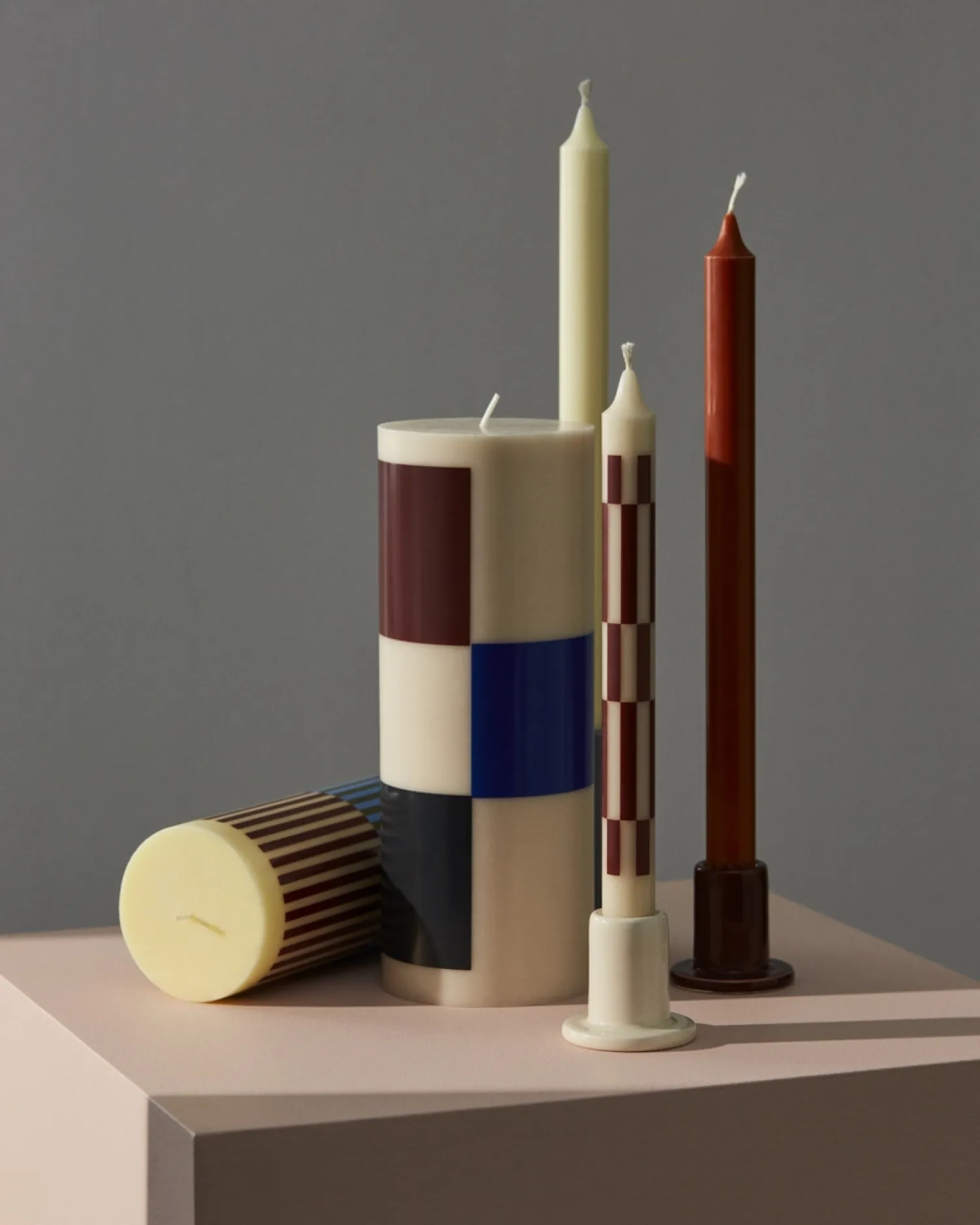 - Bloklys - Column - Large - Milky green & Dark Blue^Hay Sale