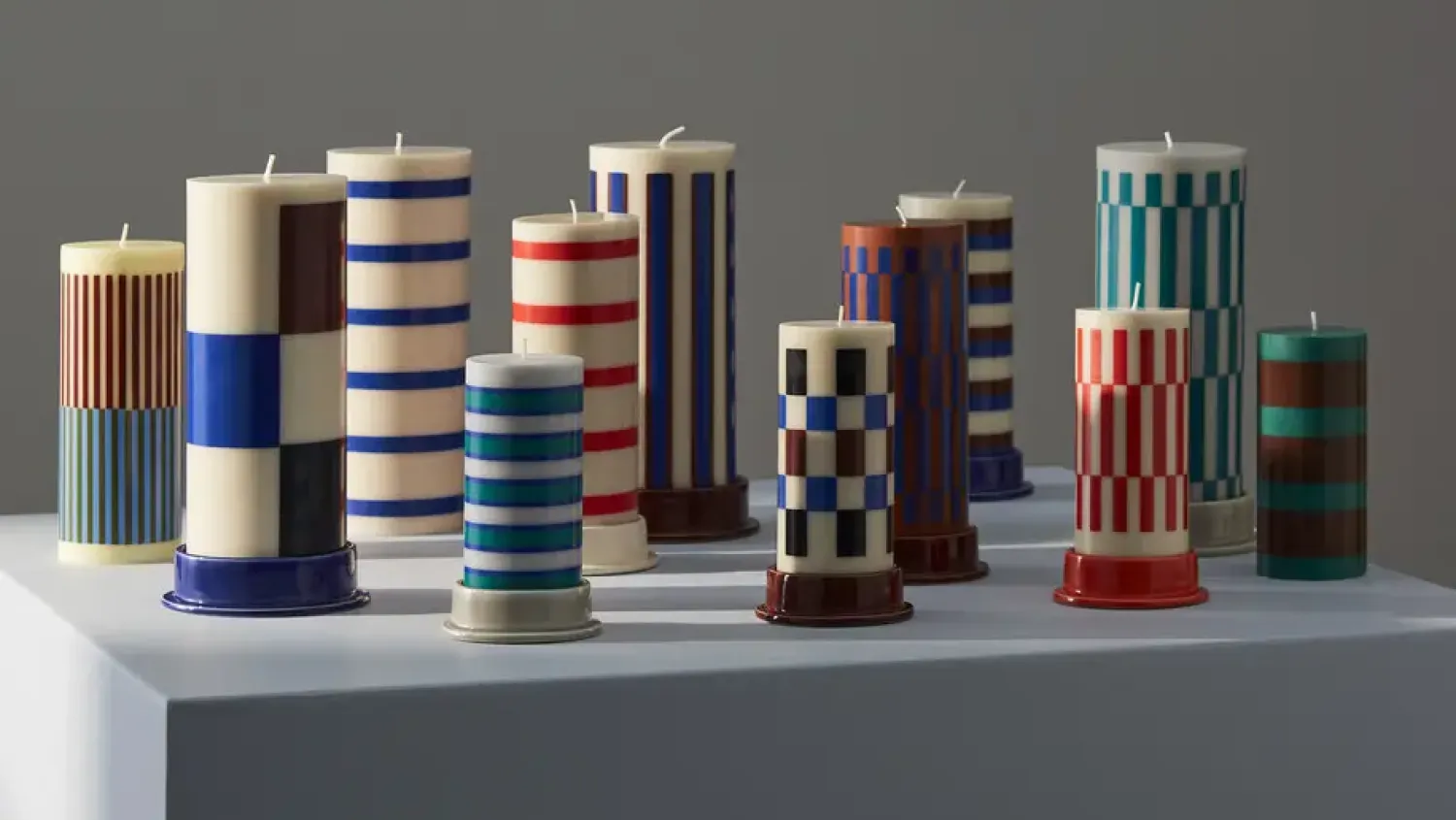 - Bloklys - Column - Large - Milky green & Dark Blue^Hay Sale