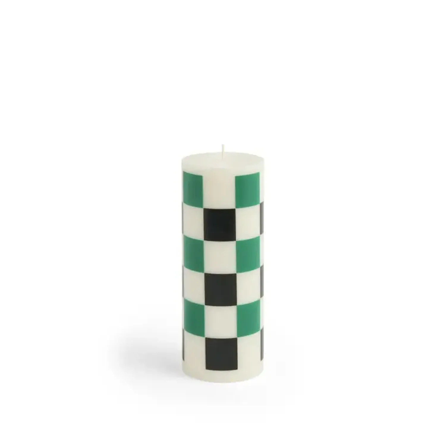 - Bloklys - Column - Medium - White, green & Black skaktern*Hay