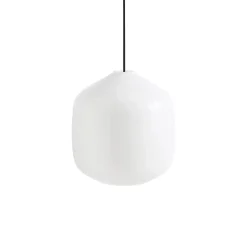 - Buoy Glass Pendel - Sort ledning - Hvid - 300^Hay