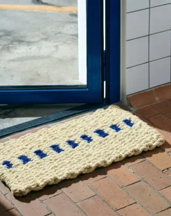 - Coco Door Mat - Dot - White & Blue - White and blue - 619*Hay Discount