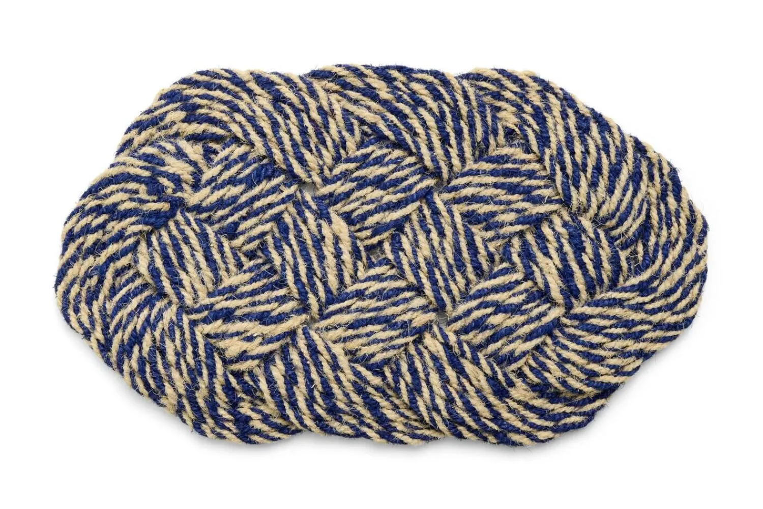 - Coco Door Mat - Swirl - Blue and off-white*Hay Sale