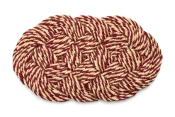 - Coco Door Mat - Swirl - Bordeaux and off-white^Hay Hot