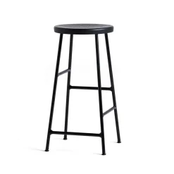 - Cornet Barstol - Soft Black, powder coatet steel. Sort sæde og sorte ben - lav model, Soft sort*Hay Online