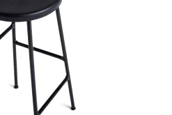 - Cornet Barstol - Soft Black, powder coatet steel. Sort sæde og sorte ben - lav model, Soft sort*Hay Online