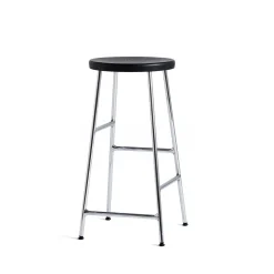 - Cornet Barstol - Soft black oak / Steel chromed. Sort sæde med krom stel- Lav model*Hay Outlet
