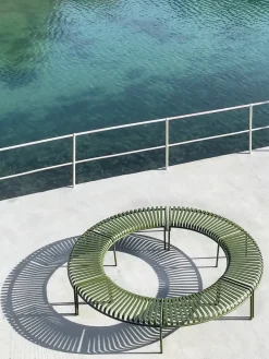 - Havebænk Park - Palissade Park Bench - Oliven (inkl. mellemben)^Hay