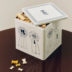 - Dogs Food Storage Tin - Large - Blå/hvid*Hay Best
