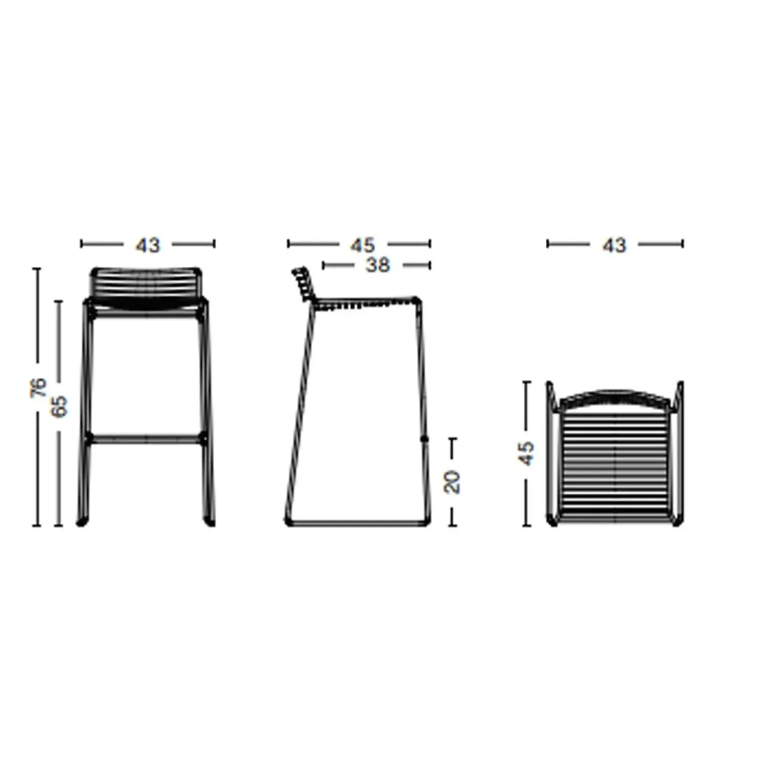- Hee barstol - Hot galvaniseret - Lav model^Hay Clearance