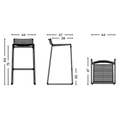 - Hee barstol - Hot galvaniseret - Høj model^Hay Best
