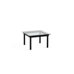 - Kofi Table - 60 x 60 cm - ben sort eg (vandbaseret lak) og klar glasplade^Hay Online