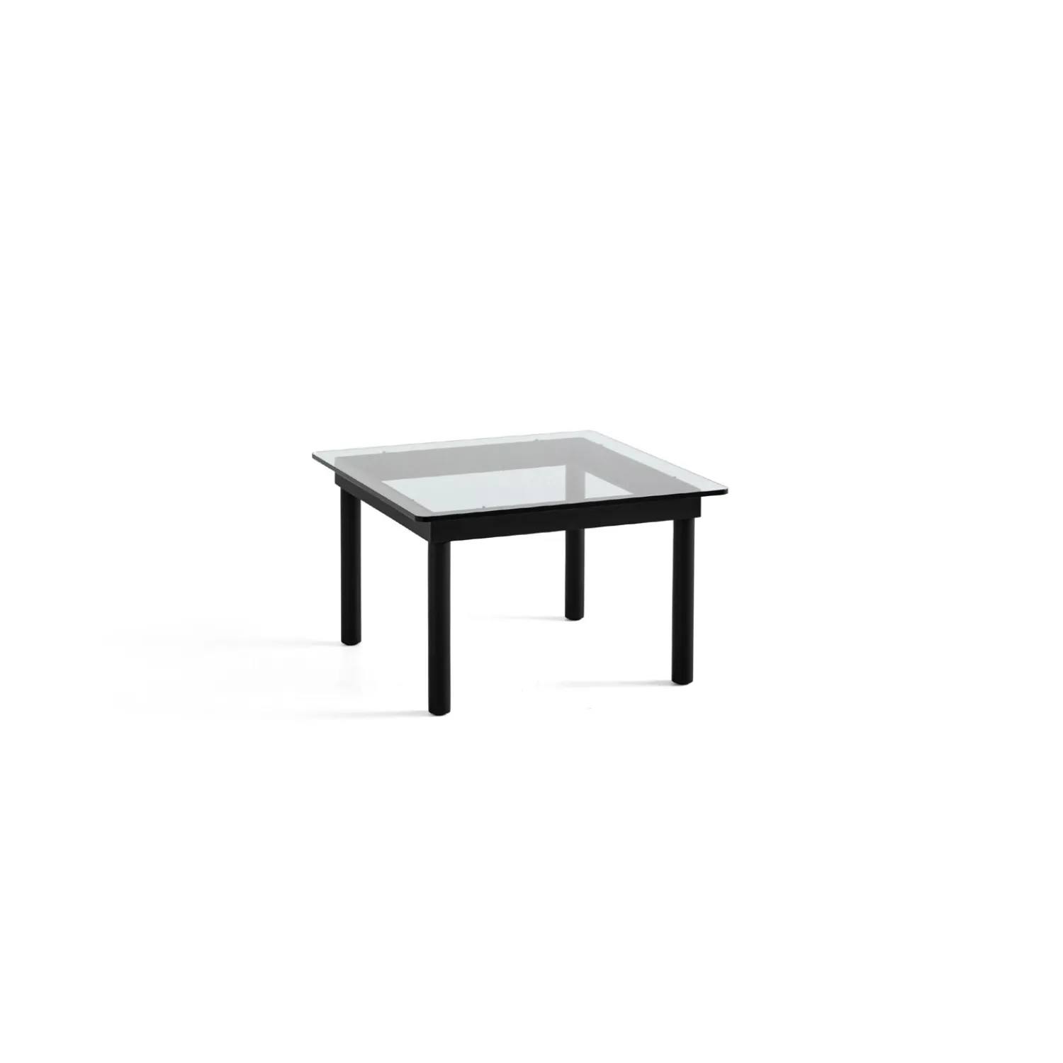 - Kofi Table - 60 x 60 cm - ben sort eg (vandbaseret lak) og klar glasplade^Hay Online
