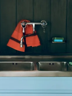 - Linear Tea Towel - W52 x L80 - Warm Red - Warm red - 219*Hay Sale