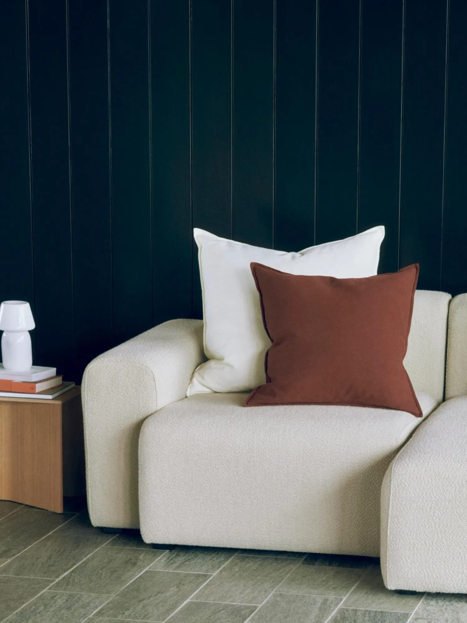 - Linen Cushion - 60x60 - Black - Blue, black - 1099*Hay Online