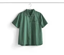 - Outline Pyjama - Kortærmet Shirt - M/L - Emerald Green*Hay Best