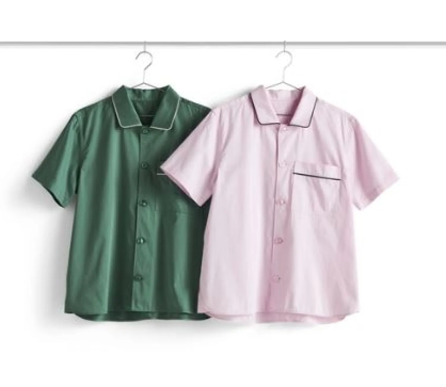 - Outline Pyjama - Kortærmet Shirt - S/M - Emerald Green^Hay Best