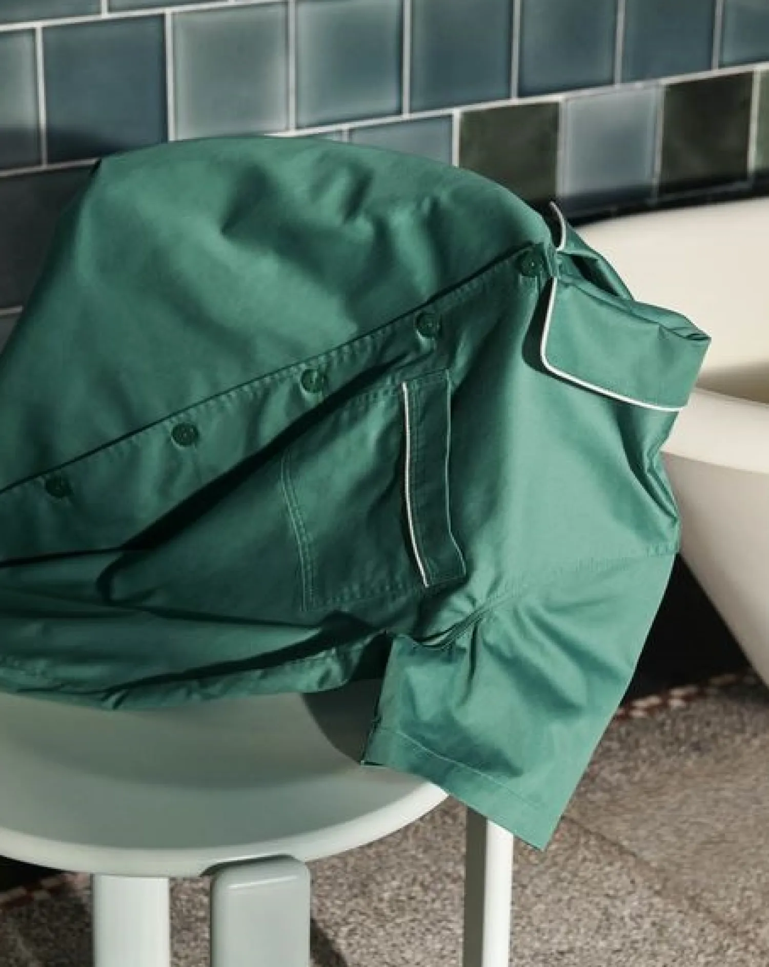 - Outline Pyjama - Kortærmet Shirt - S/M - Emerald Green^Hay Best